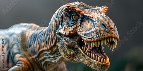 Detailed closeup photo of a technologically created Tyrannosaurus Rex . Concept Technology, Closeup, Dinosaur, Tyrannosaurus Rex, Detailed