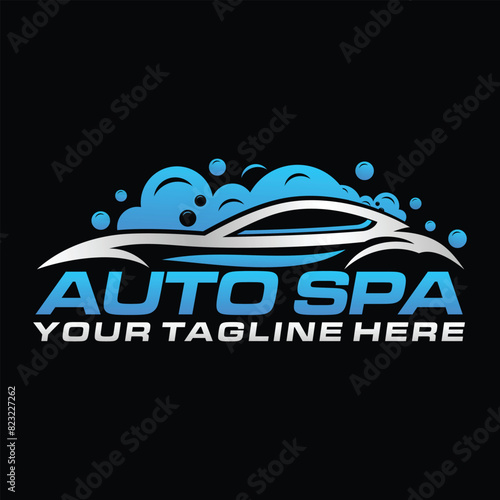 Car wash auto spa logo design vector template