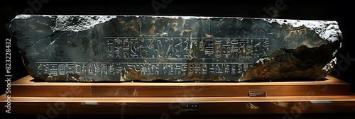 Rosetta Stone's Epigraphic Insights Japanese Researchers Explore Egypt's Inscribed Stele Contemplating Significance Bridging Gap Between Ancient Modern Knowledge Offering Glimpse into Past Through Lin photo