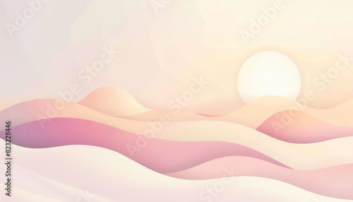 Wallpaper Mural Tranquil Pastel Dreams - Minimalist Abstract Illustration with Serene Gradients Torontodigital.ca