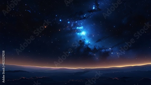 Space abstract background. blue star field of the milky way galaxy.