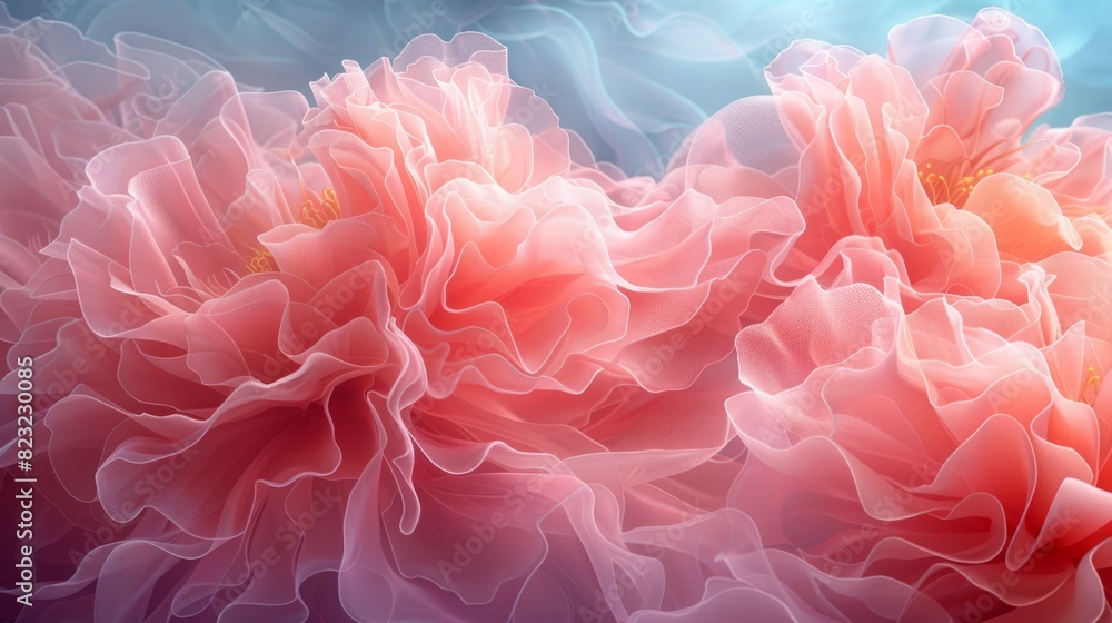 A stunning display of elegant pink flowers with delicate, layered petals. The soft colors and intricate details evoke feelings of romance and serenity. Copy soace. A stunning display of elegant pink flowers with delicate, layered petals. The soft colors and intricate details evoke feelings of romance and serenity. Copy soace.