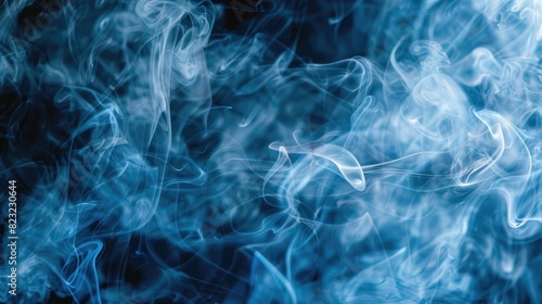 close-up of swirling incense smoke, forming delicate and intricate patterns in the air