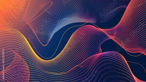 Dynamic Abstract Illustration with Gradient Background and Intricate Line Movement photo