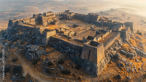 Sacsayhuamn's Megalithic Marvel American Archaeologists Explore Peru's Enigmatic Fortress Examining Impressive Stonework Engineering Feats of Inca Empire Reflecting Strategic Cultural Significance of  photo