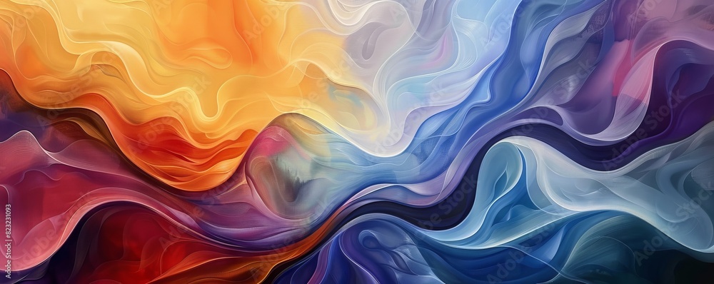 Serene Symphony - Abstract Art with Harmonious Colors and Flowing Shapes Serene Symphony - Abstract Art with Harmonious Colors and Flowing Shapes