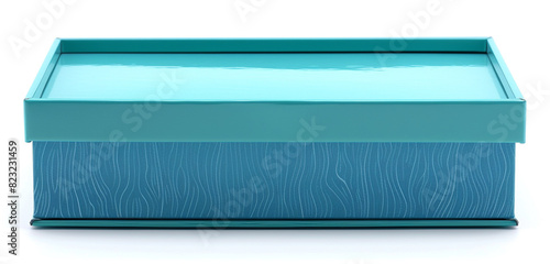 Aquatic inspiration in an aqua blue rectangular blank box with a vibrant teal lid. photo