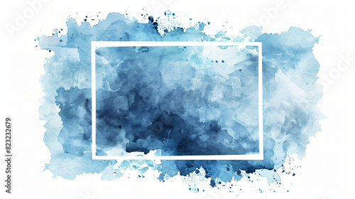 Abstract watercolor uneven spot stain of blue and light photo