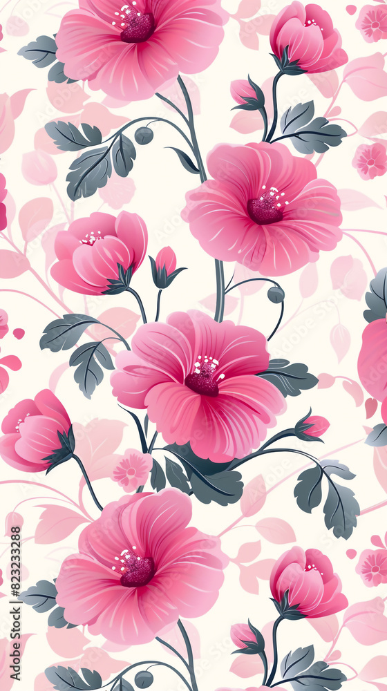 seamless pattern with pink flowers seamless pattern with pink flowers