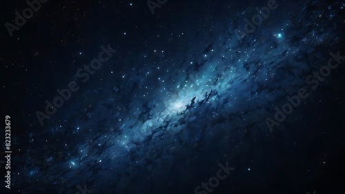dark blue outer space with thousands of stars. © dimas