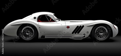 Modern white car isolated on black background best illustration for web banners High quality photo photo