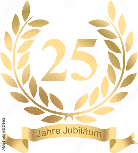 Laurels in vector for the 25 years jubilee with text in German