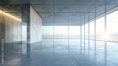 Modern style conceptual interior empty room . Generative Ai