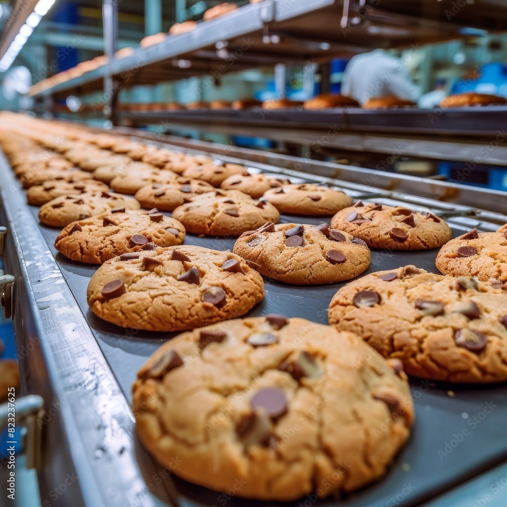 Cookie Making Production Line, Food Industry, Working on Automated Bakery Production Lines Cookie Making Production Line, Food Industry, Working on Automated Bakery Production Lines