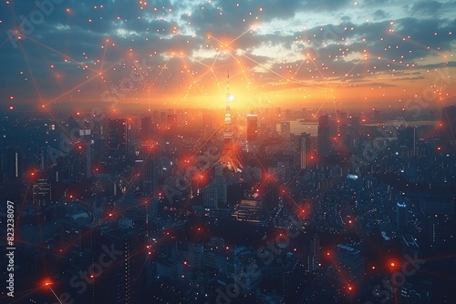 Electronic signals transmitted by Tokyo Television Tower