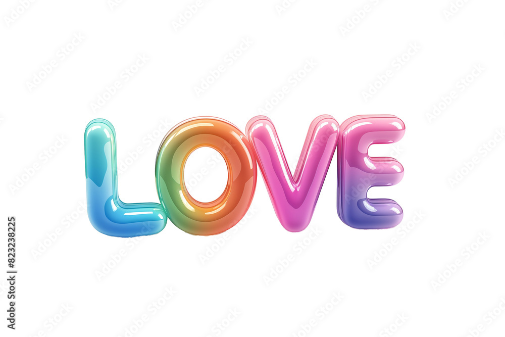 Colorful balloon letters spelling LOVE isolated on transparent background, ideal for Valentine's Day and wedding-related design concepts Colorful balloon letters spelling LOVE isolated on transparent background, ideal for Valentine's Day and wedding-related design concepts