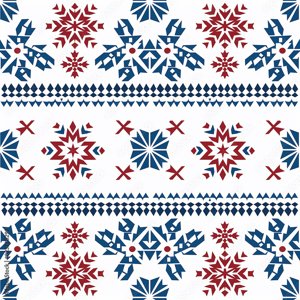 Repeating geometric star ornament pattern for fabric or wallpaper design Repeating geometric star ornament pattern for fabric or wallpaper design