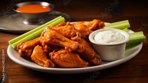 Tasty buffalo wings dish