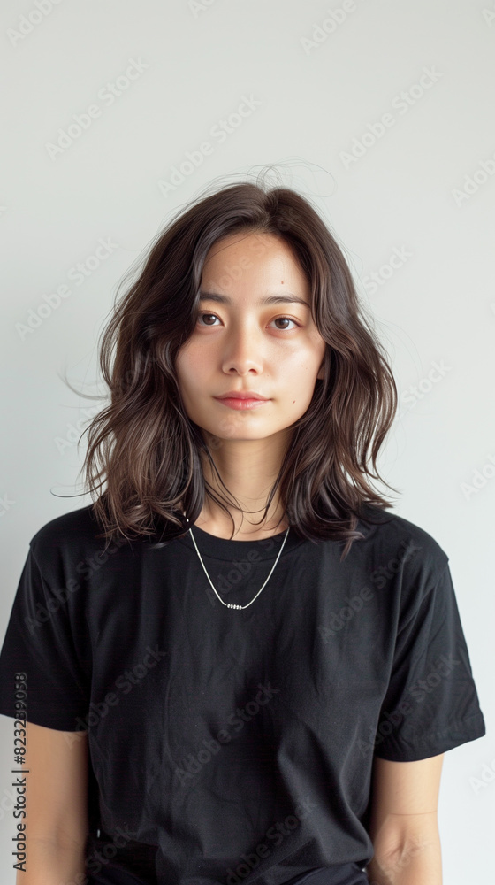Tシャツを着た女性(アジア人・中国人・日本人・韓国人) Tシャツを着た女性(アジア人・中国人・日本人・韓国人)