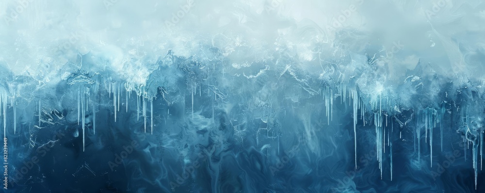 Naklejka premium Color gradient icy blues flat design side view winter chill theme water color colored pastel