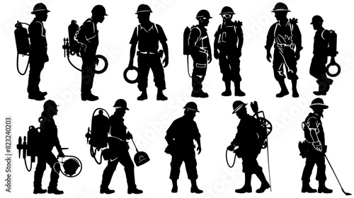 se silhouette of worker construction vector SVG