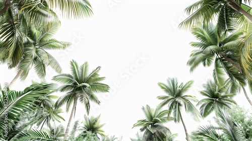 set of palm trees on white background © Hammad