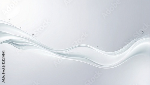 Abstract white wave lines background with copy space. Smooth elegant white waves surface