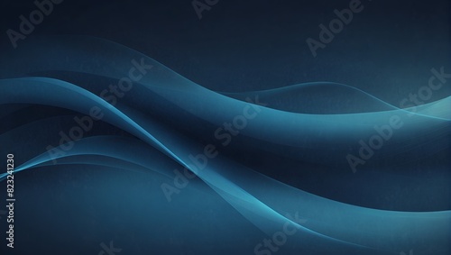 Abstract blue smooth waves on the dark background. 