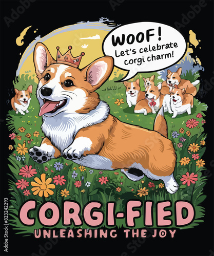 Corgi lover t shirt design Vector