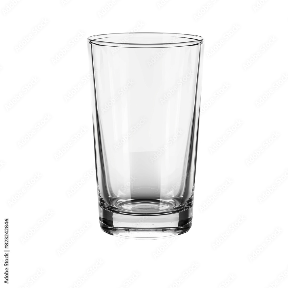 Empty clear glass tumbler isolated on a transparent background, ideal for product mockups, beverage-related advertising, and household themes Empty clear glass tumbler isolated on a transparent background, ideal for product mockups, beverage-related advertising, and household themes