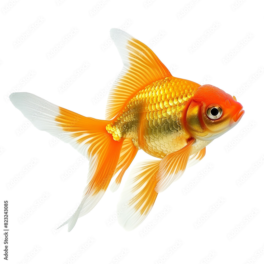 Vibrant orange goldfish swimming, isolated on a transparent background, perfect for pet stores, aquariums, and Chinese New Year celebrations Vibrant orange goldfish swimming, isolated on a transparent background, perfect for pet stores, aquariums, and Chinese New Year celebrations