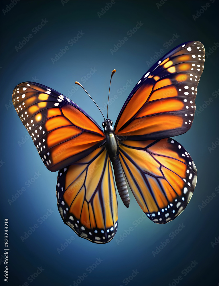 Fototapeta premium digital render of a monarch butterfly