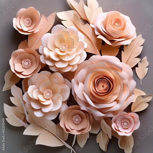 Beautiful Paper Flowers Creating a Stunning Background: Artistic background