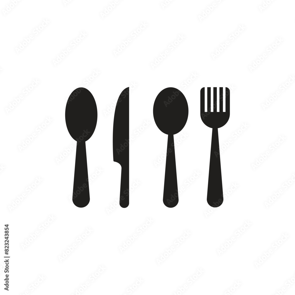 cutlery icon in flat style with background. cutlery icon in flat style with background.