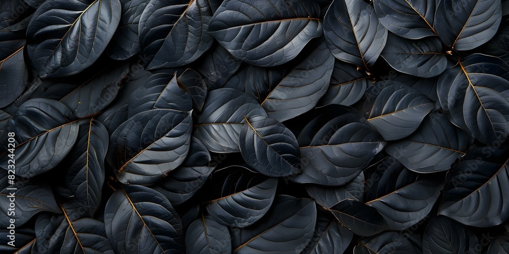 Artistic Composition: Black Leaves' Captivating Textures in a Striking Tropical Backdrop. Concept Nature Photography, Black Leaves, Textures, Tropical Backdrop, Artistic Composition Artistic Composition: Black Leaves' Captivating Textures in a Striking Tropical Backdrop. Concept Nature Photography, Black Leaves, Textures, Tropical Backdrop, Artistic Composition