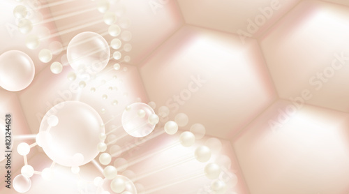 Hyaluronic acid and Niacinamide hair and skin solutions ad, white collagen serum drop with cosmetic advertising background ready to use, illustration vector.