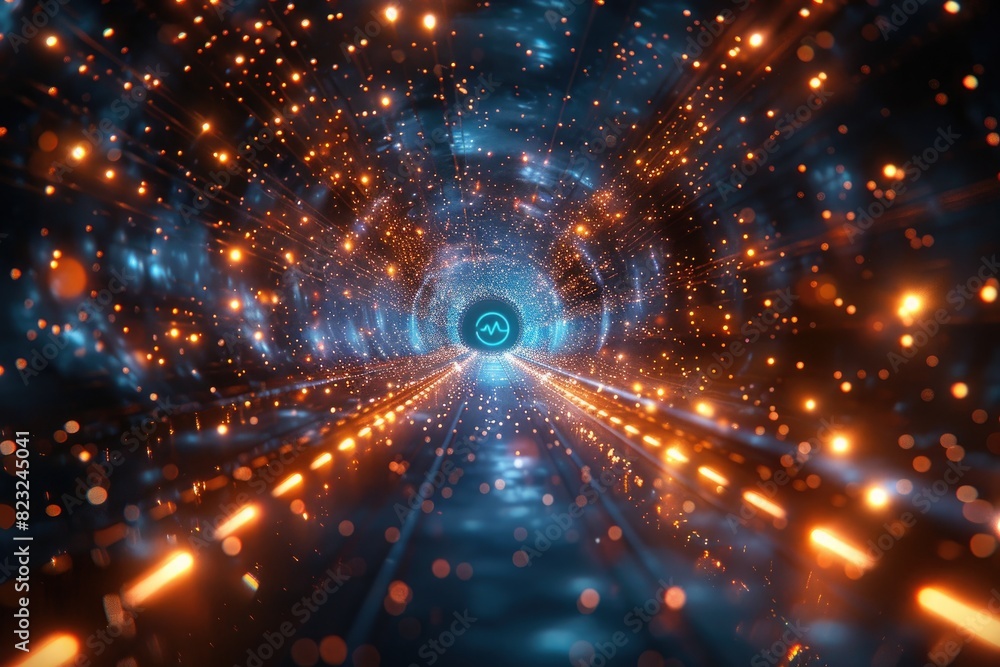 Obraz premium Electronic data transmission tunnel