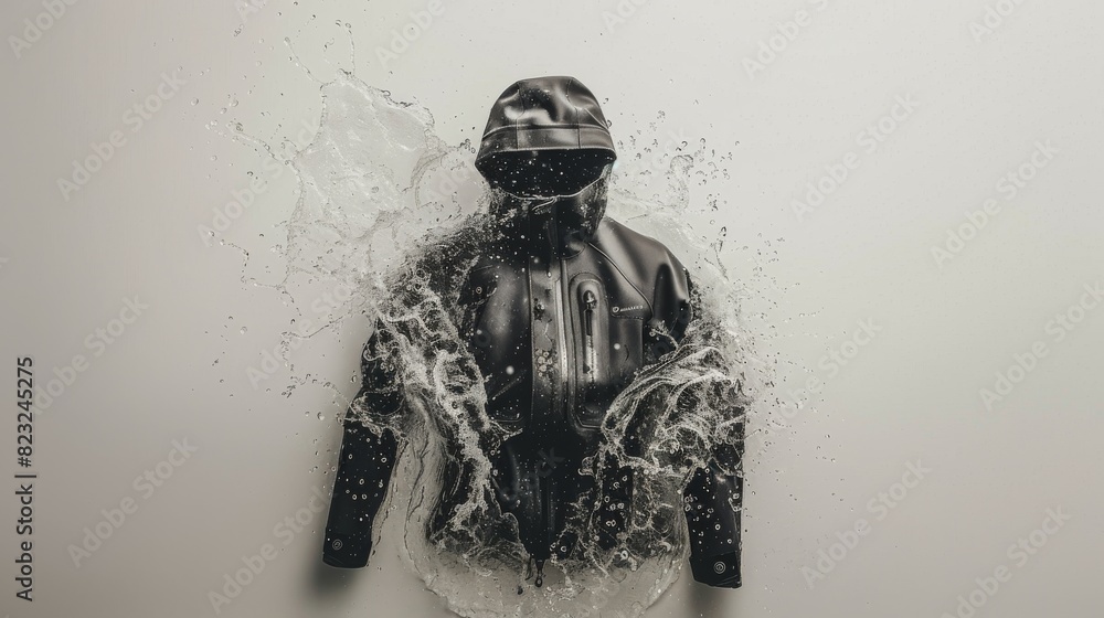 Fototapeta premium Person Wearing Wetsuit Standing in Water