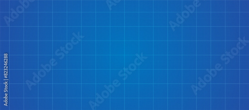 Blueprint background vector illustration. Blank grid paper sheet for technology and architecture projects.