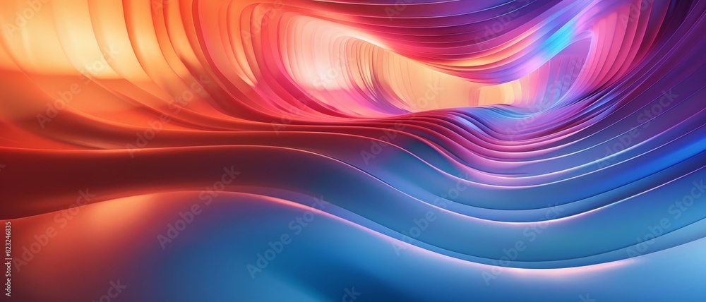 Abstract vibrant flowing wave pattern with bright colors and smooth gradients creating a dynamic and fluid visual effect.
