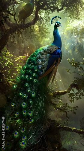 Wallpaper Mural peacock with feathers Torontodigital.ca