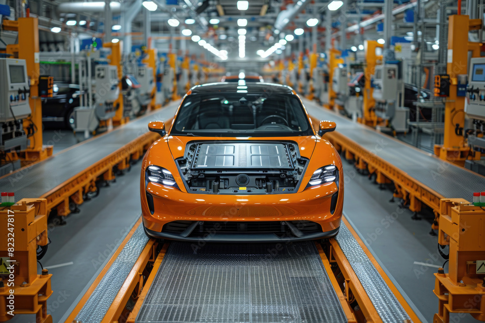 Modern automobile production assembly line Modern automobile production assembly line
