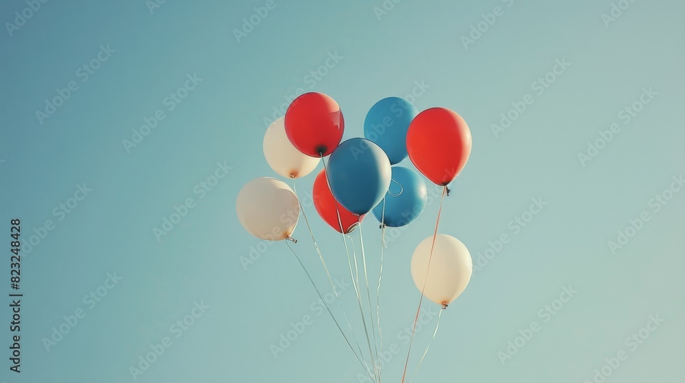Cluster of Balloons Floating in the Sky Cluster of Balloons Floating in the Sky