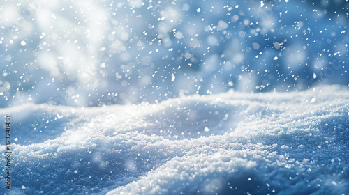 Beautiful background image of small snowdrifts falling © Fauzia