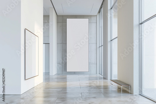 Wallpaper Mural Towering tall narrow blank poster in a bright gallery, minimalistic with an extended view. Torontodigital.ca