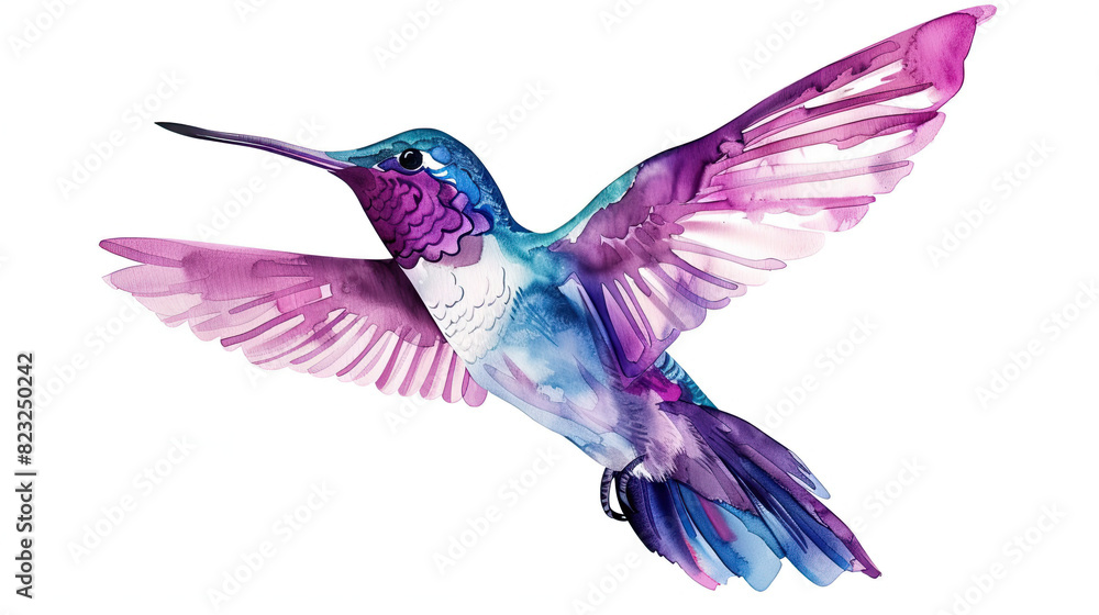 Obraz premium Hummingbird watercolor isolated on white background