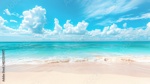 Beautiful beach with white sand turquoise ocean water