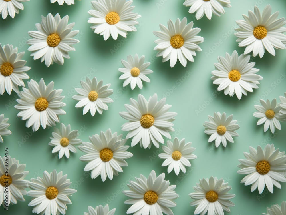 daisies on light green background daisies on light green background