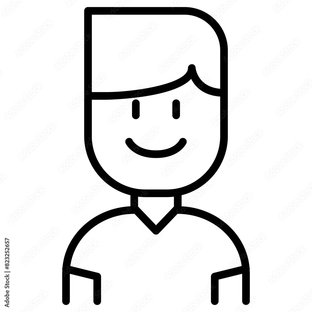 Boy icon in thin line style Vector illustration graphic design Boy icon in thin line style Vector illustration graphic design