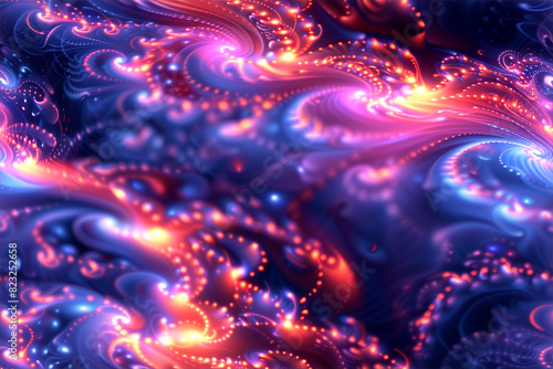 A colorful, swirling background with a lot of dots and stars